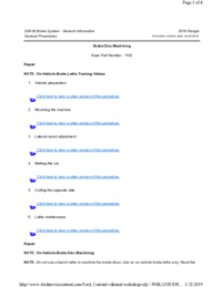 Preview of 206 00 Brake System General   General Procedures   Brake Disc Machining