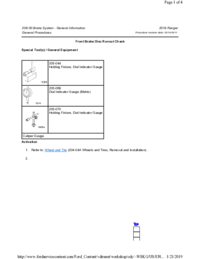Preview of 206 00 Brake System General   General Procedures   Front Brake Disc Runout Check