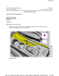 Preview of 206 05 Parking Brake And Actuation   Removal And Installation   Parking Brake Rear Cables