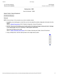 Preview of 211 02 Power Steering   Removal And Installation   Steering Gear RWD