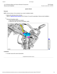 Preview of 211 05 Steering Wheel And Column Electrical Components   Removal And Installation   Ignition Switch