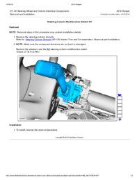 Preview of 211 05 Steering Wheel And Column Electrical Components   Removal And Installation   Steering Column Multifunction Switch RH
