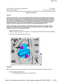 Preview of 303 01   2.3L EcoBoost   Removal And Installation   Timing Chain Tensioner