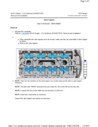 Preview of 303 01   2.3L EcoBoost   Removal And Installation   Valve Tappets