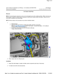 Preview of 303 12 Intake Air Distribution And Filtering   Removal And Installation   Air Cleaner Outlet Pipe