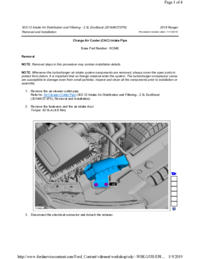 Preview of 303 12 Intake Air Distribution And Filtering   Removal And Installation   Charge Air Cooler CAC Intake Pipe