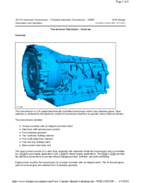 Preview of 307 01 Automatic Transmission 10 Speed   Description And Operation   Overview