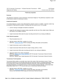 Preview of 307 01 Automatic Transmission 10 Speed   Diagnosis And Testing   Preliminary Inspection
