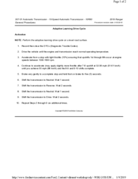 Preview of 307 01 Automatic Transmission 10 Speed   General Procedures   Adaptive Learning Drive Cycle