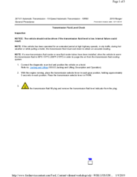 Preview of 307 01 Automatic Transmission 10 Speed   General Procedures   Transmission Fluid Level Check