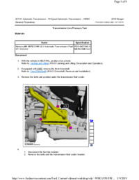 Preview of 307 01 Automatic Transmission 10 Speed   General Procedures   Transmission Line Pressure Test