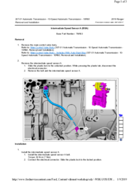 Preview of 307 01 Automatic Transmission 10 Speed   Removal And Installation   Intermediate Speed Sensor A ISSA