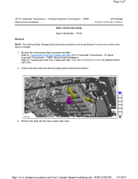 Preview of 307 01 Automatic Transmission 10 Speed   Removal And Installation   Main Control Valve Body