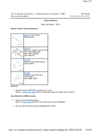 Preview of 307 01 Automatic Transmission 10 Speed   Removal And Installation   Output Shaft Seal