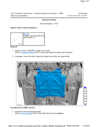 Preview of 307 01 Automatic Transmission 10 Speed   Removal And Installation   Selector Shaft Seal