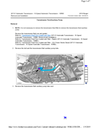 Preview of 307 01 Automatic Transmission 10 Speed   Removal And Installation   Transmission Fluid Auxiliary Pump