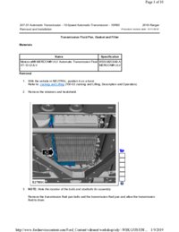 Preview of 307 01 Automatic Transmission 10 Speed   Removal And Installation   Transmission Fluid Pan, Gasket And Filter