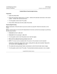 Preview of 413 09 Warning Chimes   General Procedures   Seatbealt Minder Deactivating Activating