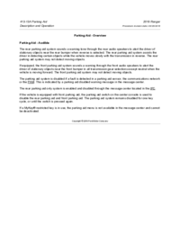 Preview of 413 13A Parking Aid   Description And Operation   Overview