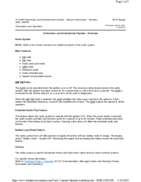 Preview of 415 00A Information And Entertainment System   AM FM   Description And Operation   Overview
