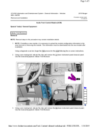 Preview of 415 00A Information And Entertainment System   AM FM   Removal And Installation   Audio Front Control Module ACM