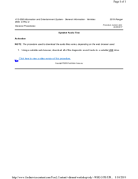 Preview of 415 00B Information And Entertainment System   SYNC3   General Procedures   Speaker Audio Test