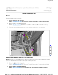 Preview of 415 00B Information And Entertainment System   SYNC3   Removal And Installation   Cellular Phone Antenna Cable