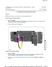 Preview of 415 00B Information And Entertainment System   SYNC3   Removal And Installation   Low Voltage Differential Signaling (LVDS) Cable