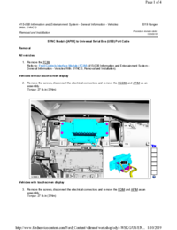 Preview of 415 00B Information And Entertainment System   SYNC3   Removal And Installation   SYNC Module APIM To USB Port Cable