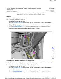 Preview of 415 00B Information And Entertainment System   SYNC3   Removal And Installation   Telematics Control Unit (TCU) Module Antenna Coaxial Cable