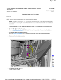 Preview of 415 00B Information And Entertainment System   SYNC3   Removal And Installation   Telematics Control Unit (TCU) Module