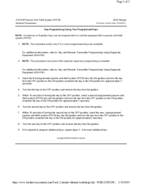 Preview of 419 01B Passive Anti Theft System (PATS)   General Procedures   Anti Theft Key Programming   Two Programmed Keys