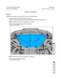 Preview of 501 02 Front End Body Panels   Removal And Installation   Engine Front Undershield