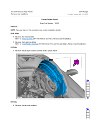 Preview of 501 02 Front End Body Panels   Removal And Installation   Fender Splash Shield