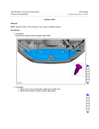Preview of 501 08 Exterior Trim And Ornamentation   Removal And Installation   Radiator Grille (Shop Manual)