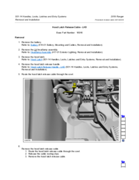 Preview of 501 14 Handles Locks Latches Entry   Removal And Installation   Hood Latch Release Cable   LHD