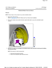 Preview of 501 16 Wipers And Washers   Removal And Installation   Washer Fluid Level Sensor