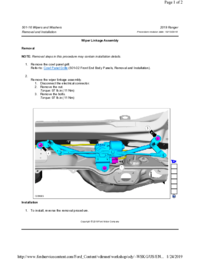 Preview of 501 16 Wipers And Washers   Removal And Installation   Wiper Linkage Assembly